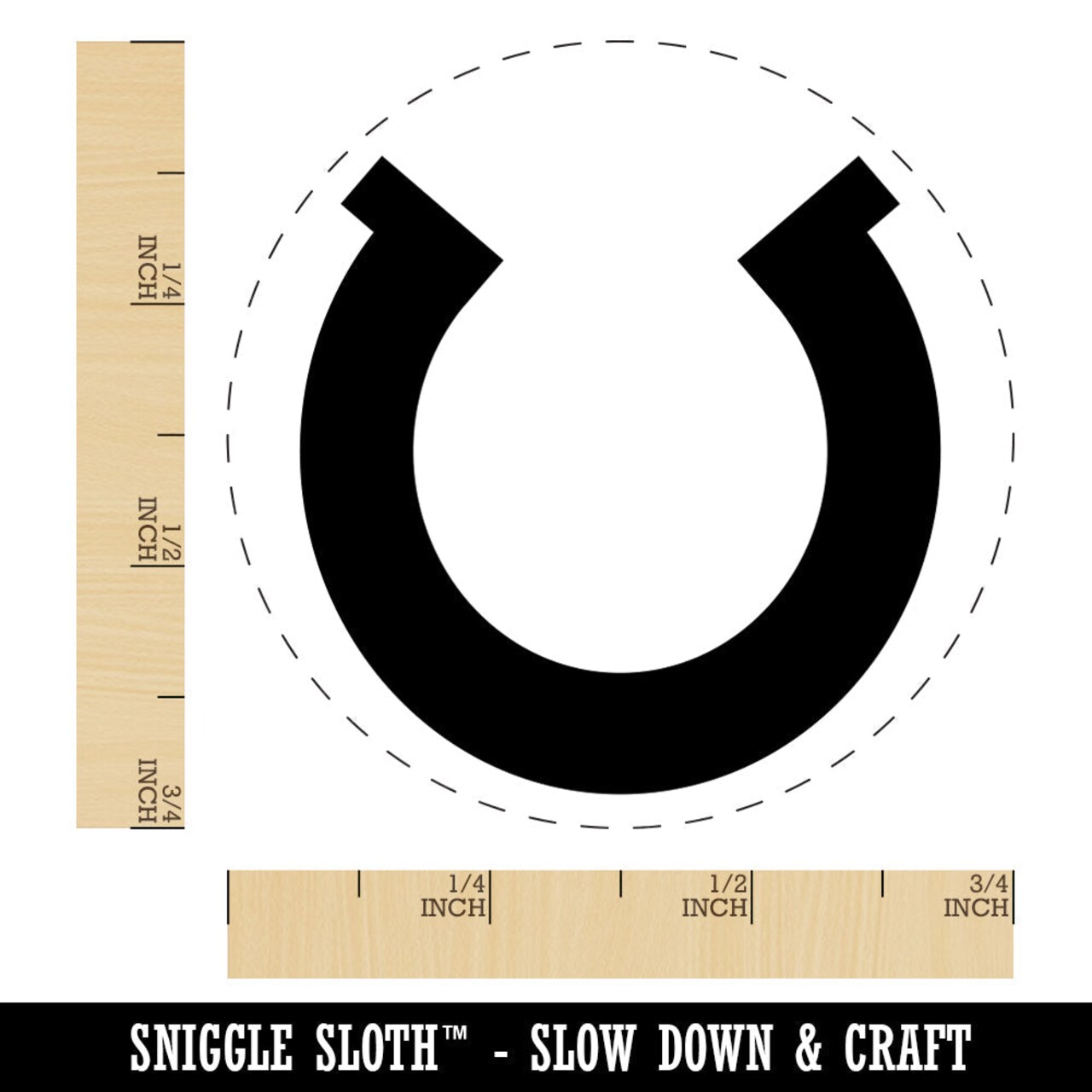 Horseshoe Lucky Solid Rubber Stamp for Stamping Crafting Planners